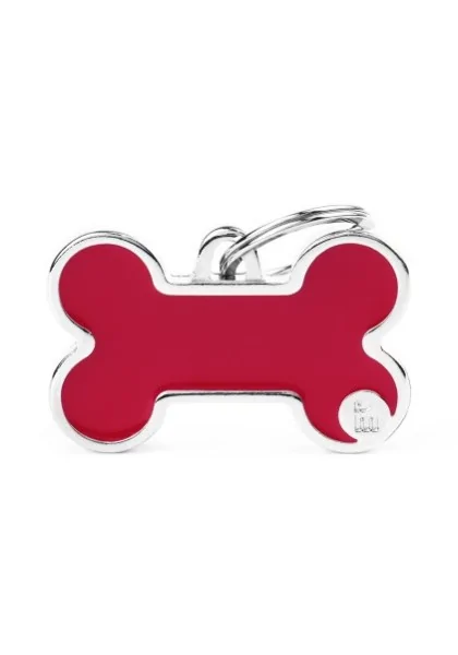 Chapas Perro  BH50RED Hueso Gde Rojo Logo