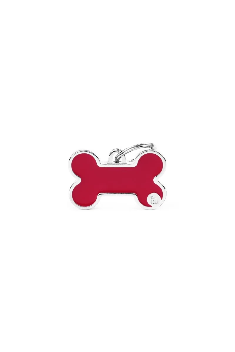 Chapas Perro  BH50RED Hueso Gde Rojo Logo