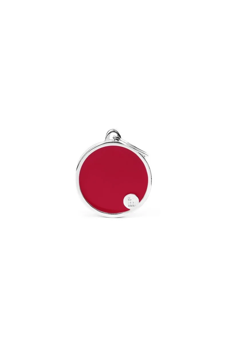 Chapas Perro  BH50CRED Basic Handmade Círculo Gde Rojo