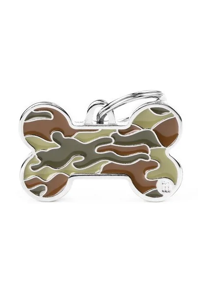 Chapas Perro  BH52GREEN Hueso Camuflaje L Verde