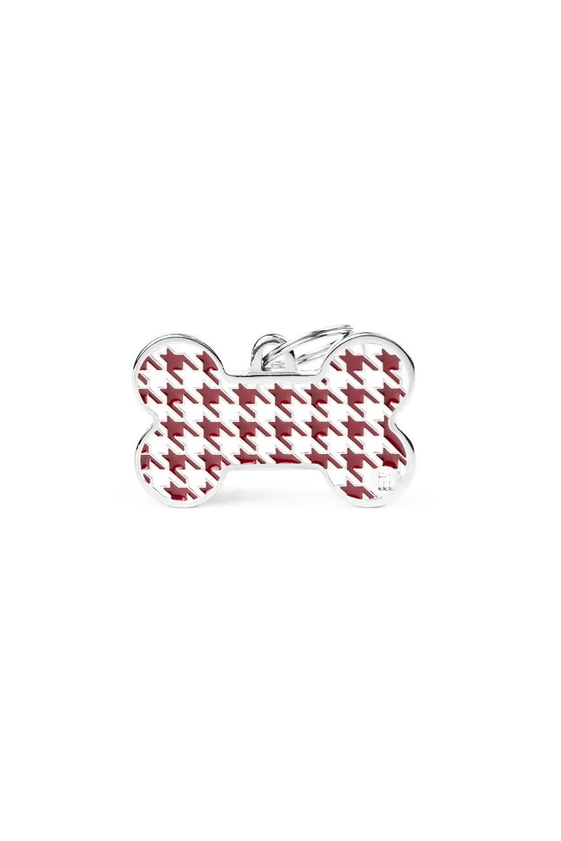 Chapas Perro  BH53XLRED Hueso Pata Gallo XL Rojo