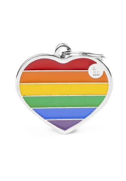 Chapas Perro  BH54H Corazón Rainbow L