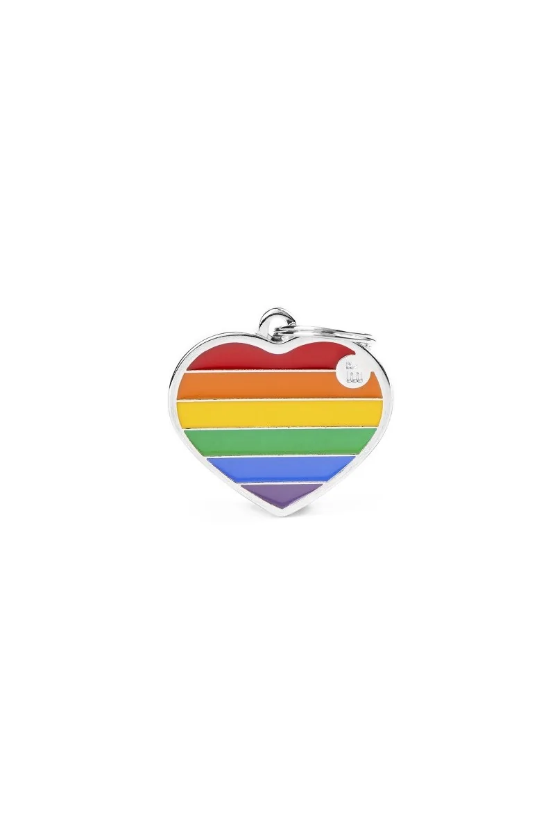 Chapas Perro  BH54H Corazón Rainbow L