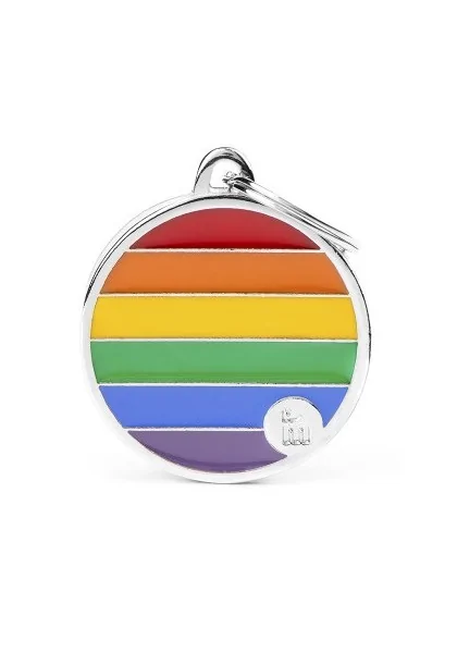 Chapas Perro  BH54C Chapa Redonda Rainbow L