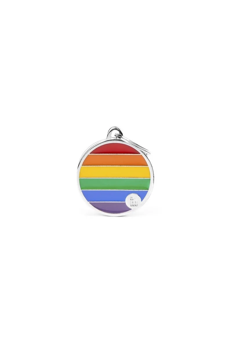 Chapas Perro  BH54C Chapa Redonda Rainbow L