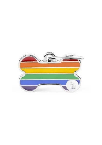 Chapas Perro  BH54S Hueso Rainbow S