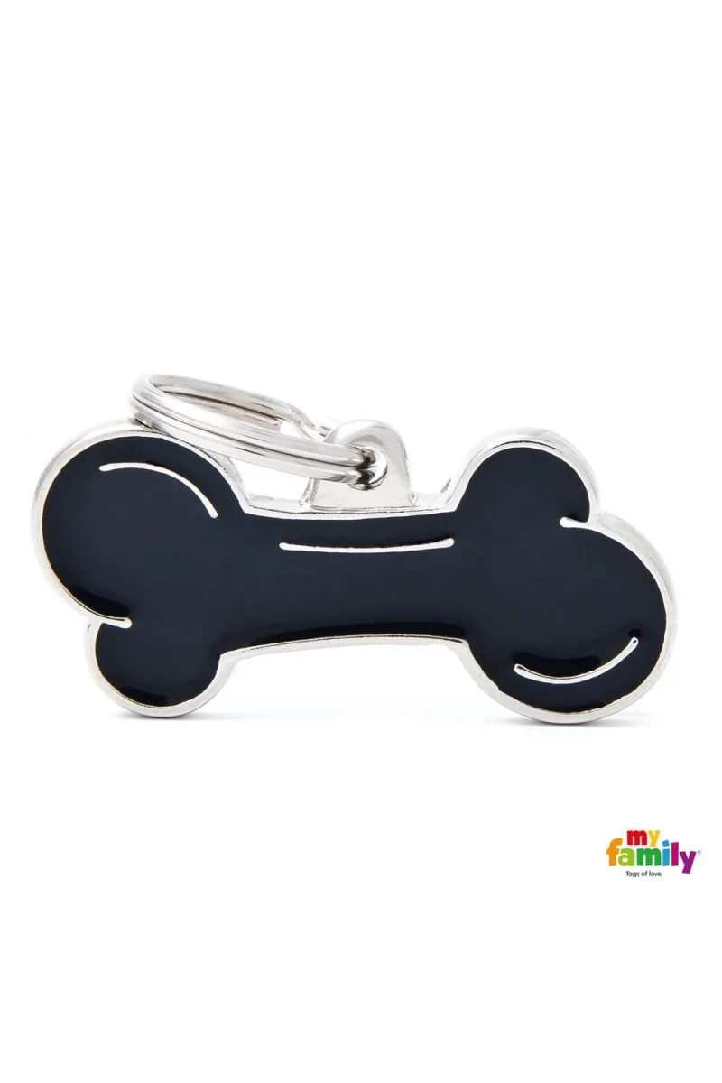 Chapas Perro  MF42BIGBLACK Classic Hueso Gde NG