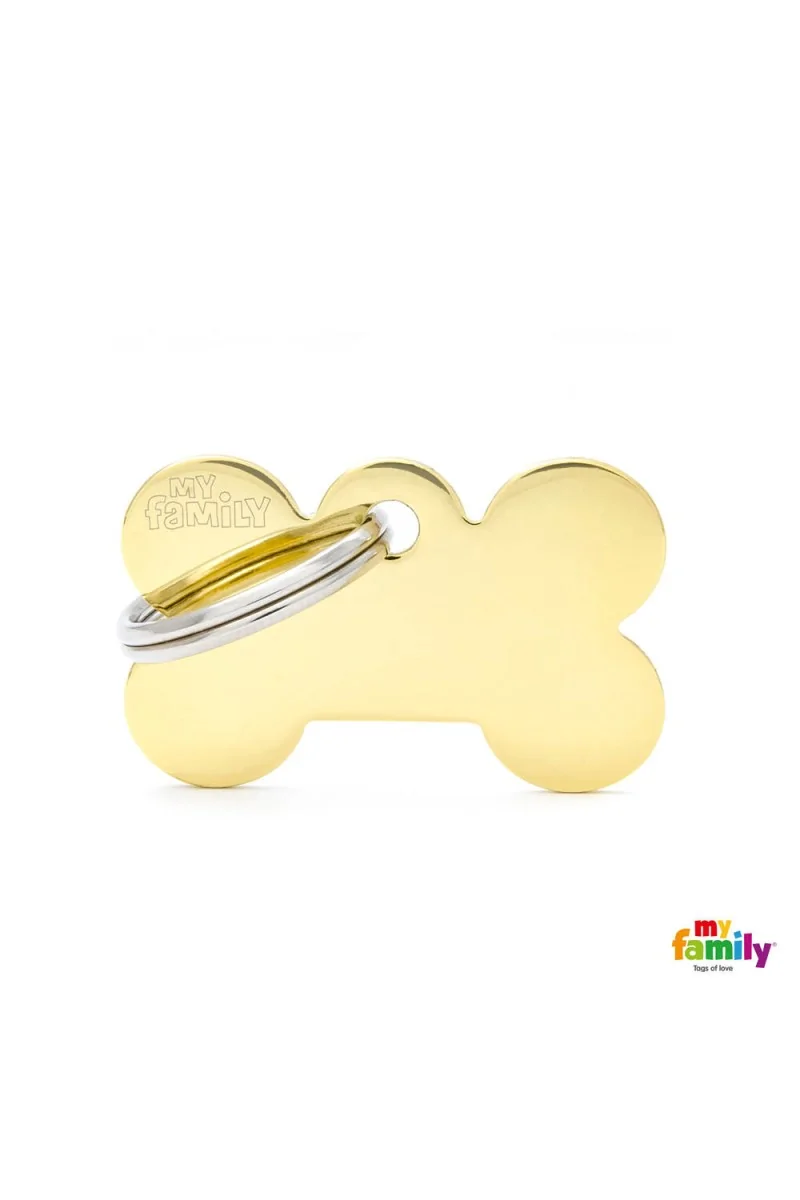 Chapas Perro  MFB02 Hueso Peq P/Maq. Tag Bronce DOR