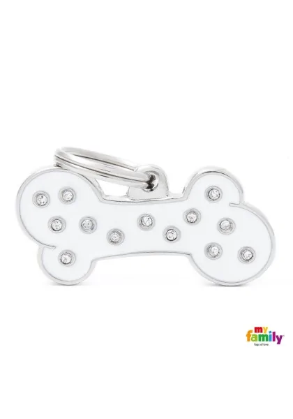 Chapas Perro  MFC02BIGWHITE Hueso Brillantes Gde BC *DX*