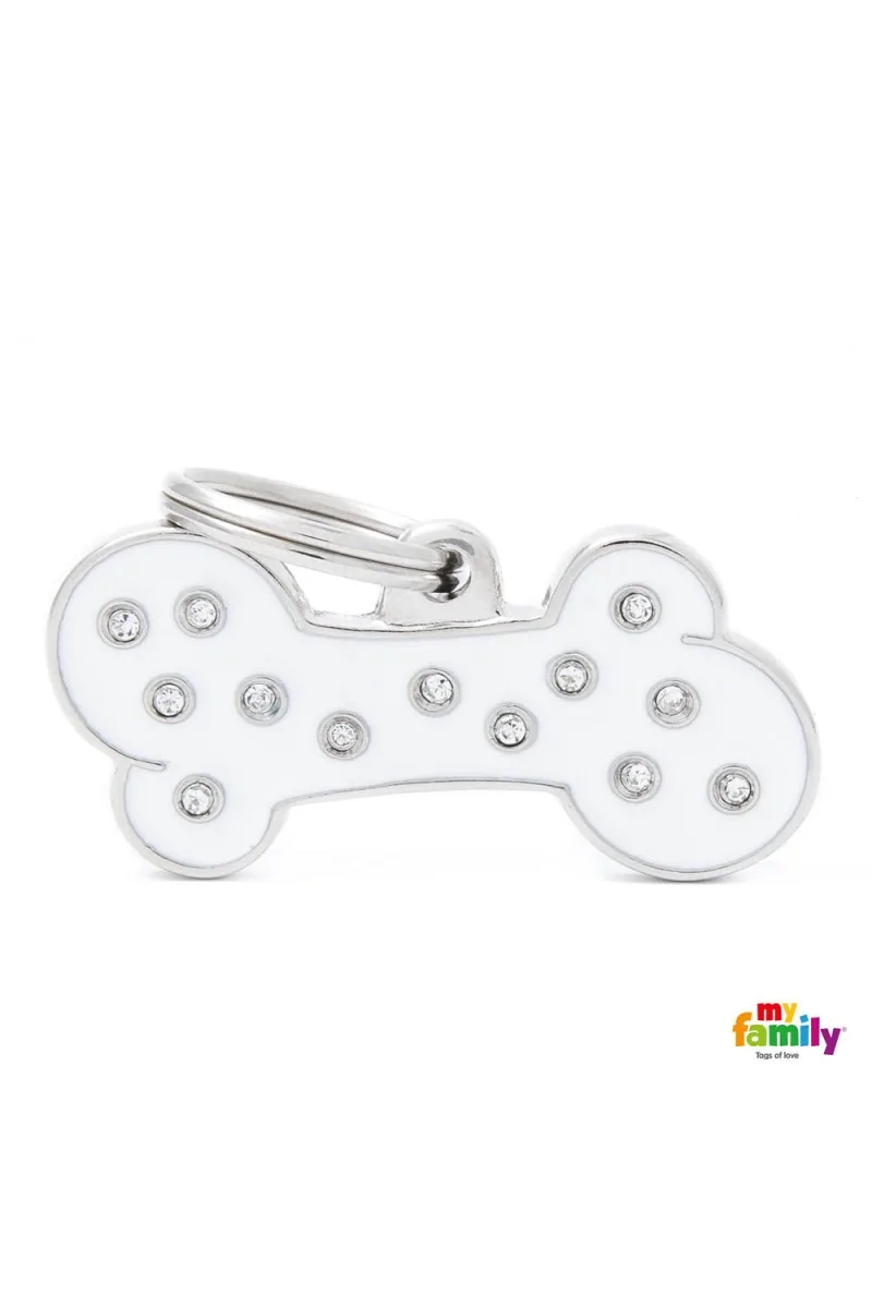 Chapas Perro  MFC02BIGWHITE Hueso Brillantes Gde BC *DX*