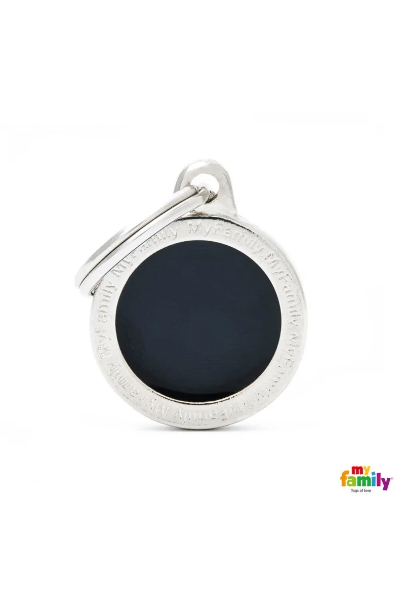 Chapas Gato,Perro  CL04SMALLBLACK Medalla Classic Redonda Peq NG