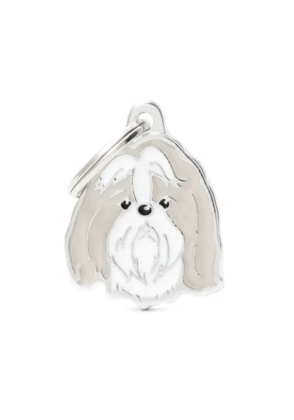 Chapas Perro  Mf16Ngrey Shih Tzu Gris