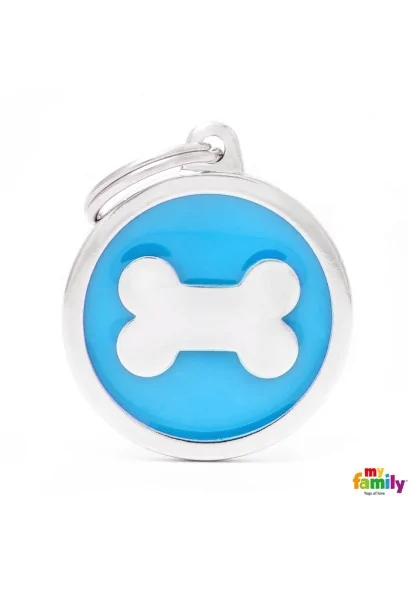 Chapas Perro  CH17LIGHTBLUEBON Classic Medalla Hueso Gde AZ