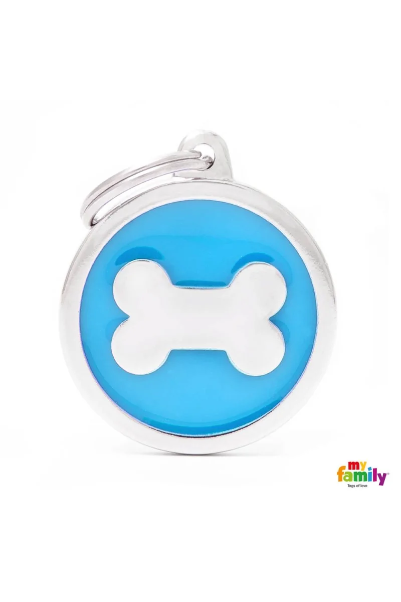 Chapas Perro  CH17LIGHTBLUEBON Classic Medalla Hueso Gde AZ