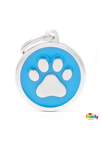 Chapas Gato,Perro  CH17LIGHTBLUEPAW Medalla Huella Gde AZ