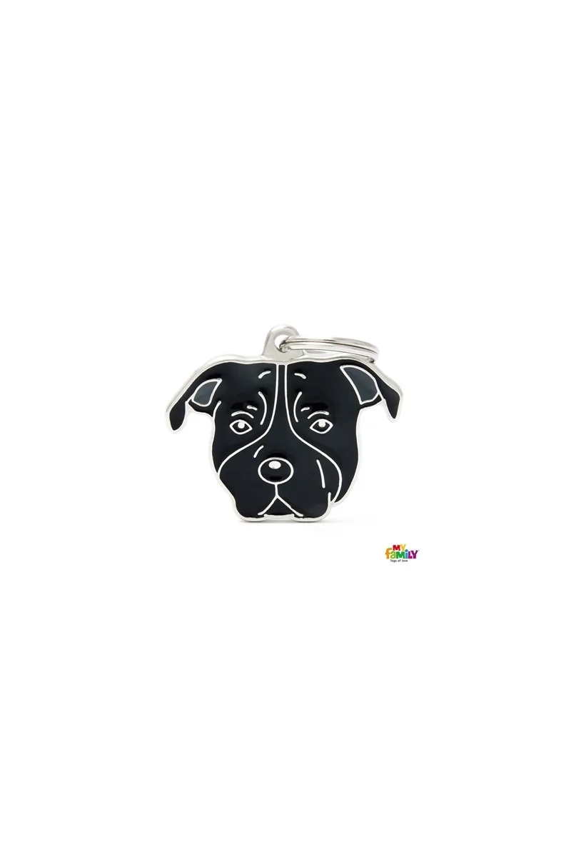 Chapas Perro  MF80BLACK American Stafford. Terrier NG