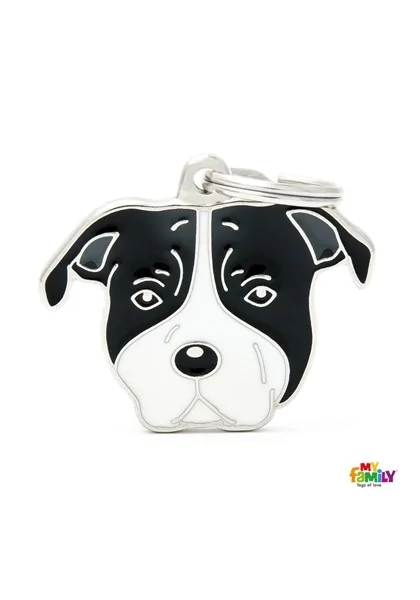 Chapas Perro  MF80WHITEBLACK American Stafford. Terrier BCO/NG