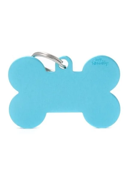 Chapas Perro  MFXL07 Hueso Aluminio XL Azul Claro