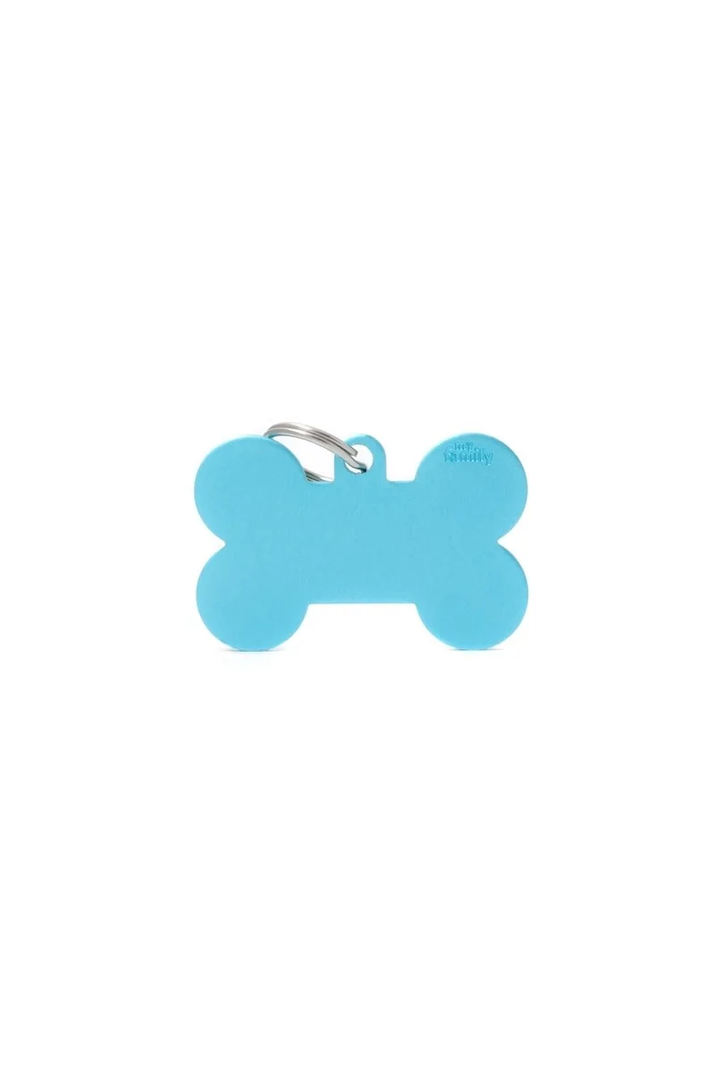 Chapas Perro  MFXL07 Hueso Aluminio XL Azul Claro