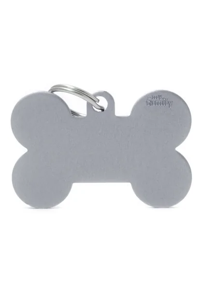 Chapas Perro  MFXL08 Hueso Aluminio XL Gris