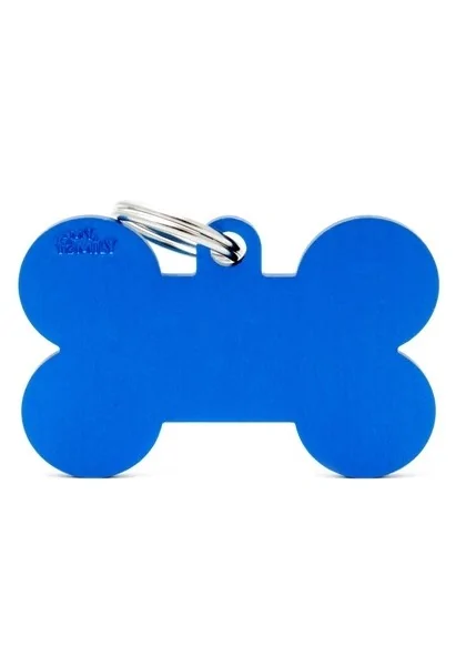 Chapas Perro  MFXL01 Hueso Aluminio XL Azul