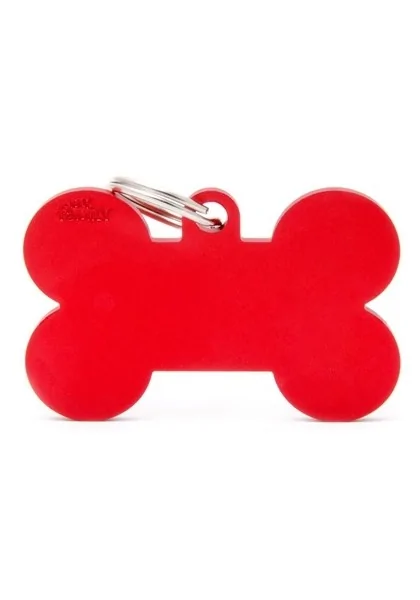 Chapas Perro  MFXL02 Hueso Aluminio XL Rojo