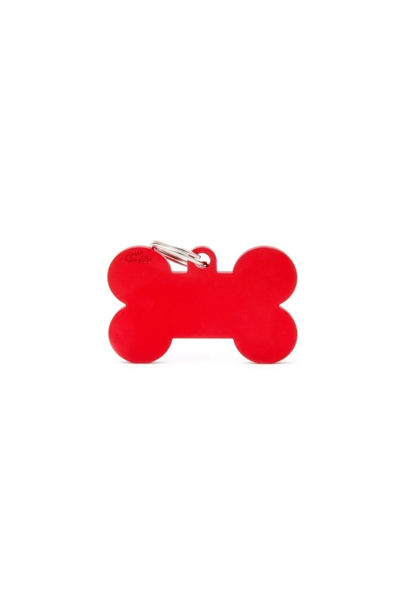 Chapas Perro  MFXL02 Hueso Aluminio XL Rojo