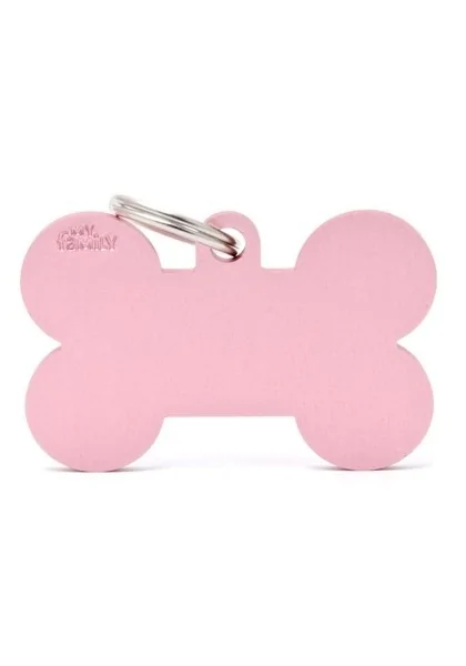 Chapas Perro  MFXL03 Hueso Aluminio XL Rosa