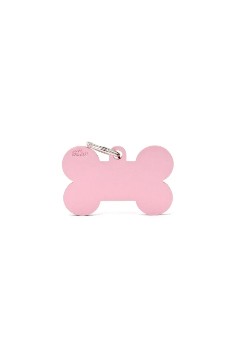 Chapas Perro  MFXL03 Hueso Aluminio XL Rosa