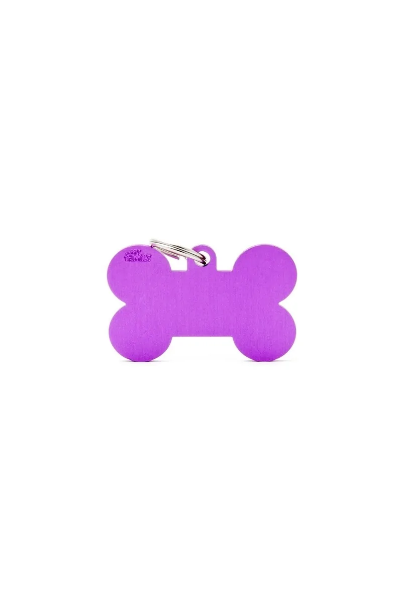 Chapas Perro  MFXL04 Hueso Aluminio XL Lila