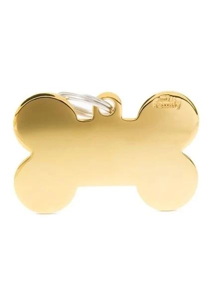 Chapas Perro  MFXL10 Hueso XL Bronce Dorado