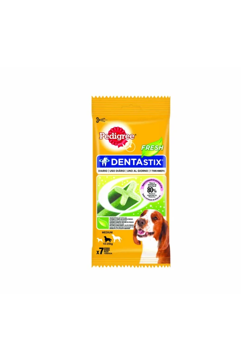 Suplemento Dental Perro  Pedigree Dentastix Fresh Mediano 180gr 7 Barritas