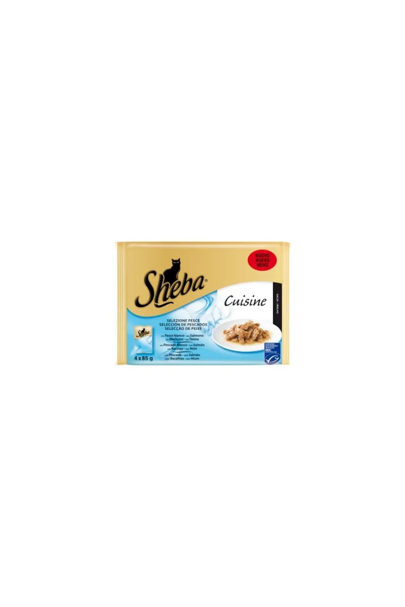 Comida Húmeda Gato Adulto Sheba Pescado En Salsa 4X85Gr