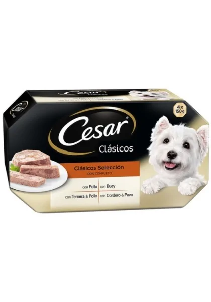 Comida Húmeda Perro Adulto Cesar Multipack Clasicos Selección 4*150Gr