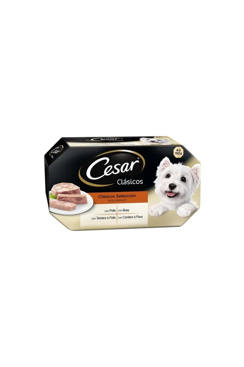 Comida Húmeda Perro Adulto Cesar Multipack Clasicos Selección 4*150Gr