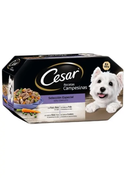 Comida Húmeda Perro Adulto Cesar Multipack 8 Selec Esp Campesina 8*150Gr