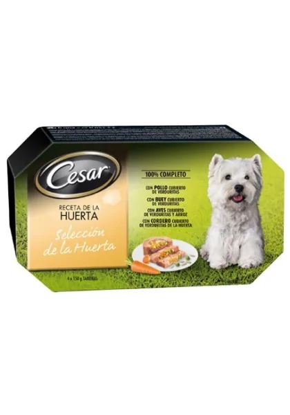 Comida Húmeda Perro Adulto Cesar Multipack Seleccion La Huerta 4*150Gr