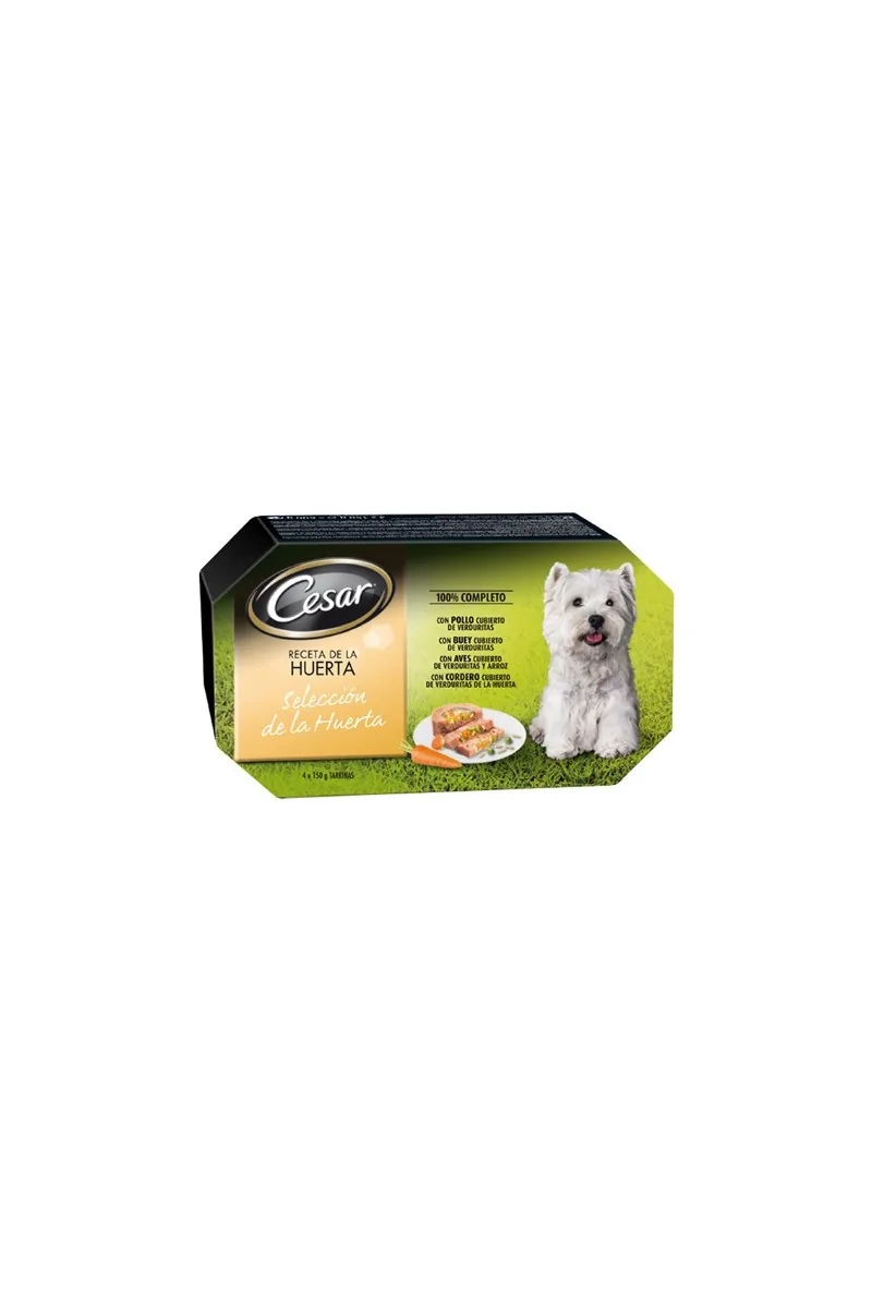 Comida Húmeda Perro Adulto Cesar Multipack Seleccion La Huerta 4*150Gr