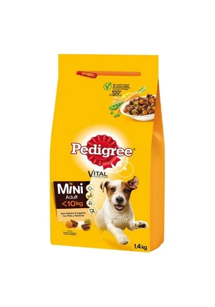 Comida Seca Perro Adulto Pedigree Mini Adult Pollo Y Verduras 1,4Kg