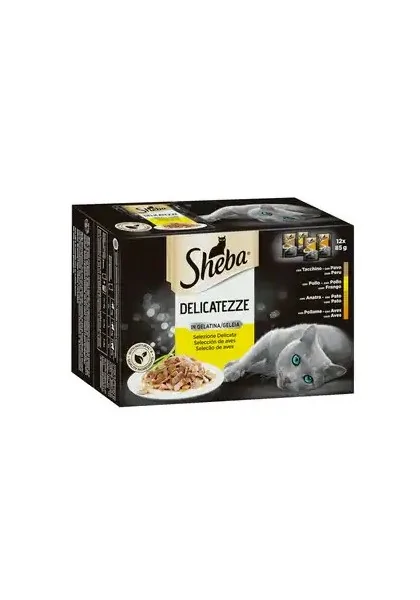 Comida Húmeda Gato Adulto Sheba Multipack Delicatezze Gelatina Aves 12x85gr