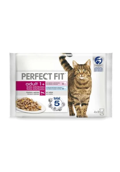 Comida Húmeda Gato Adulto Perfect Fit Pescado 4x85gr