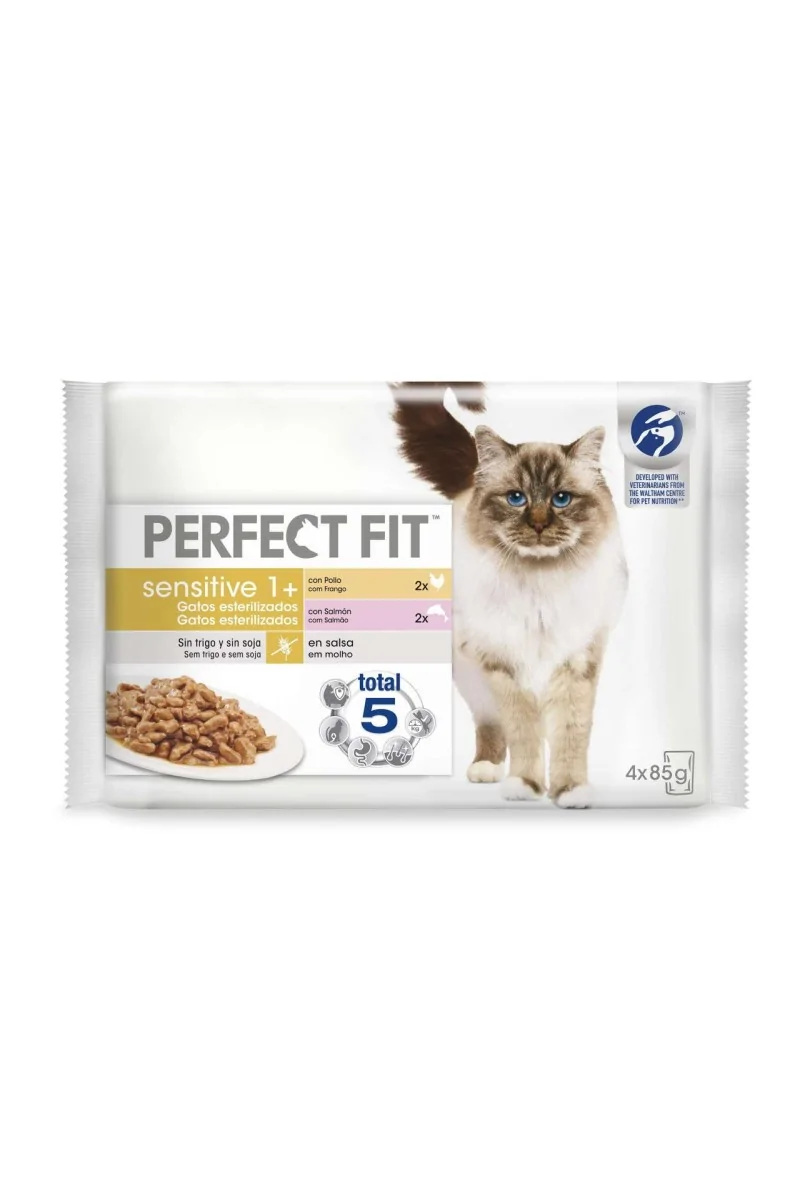 Comida Húmeda Gato Adulto Perfect Fit Sensitive 4x85gr