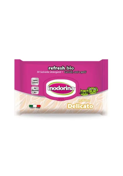 Toallitas Gato,Perro  Inodorina Toallita Refresh Bio Neutra 30 Pzas