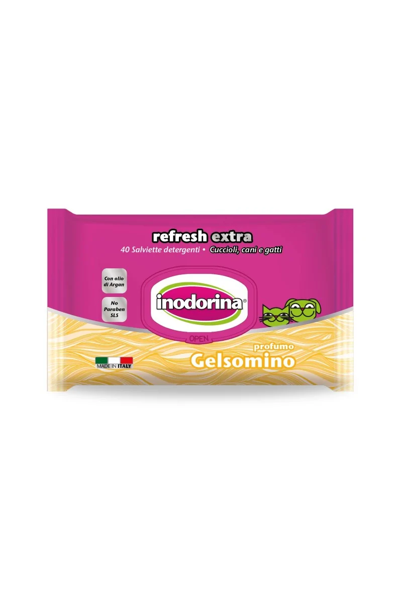 Toallitas Gato,Perro  inodorina toallita Refresh eXtra Jazmín 40pz