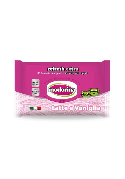 Toallitas Gato,Perro  inodorina toallita Refresh eXtra -Latte e Vaniglia