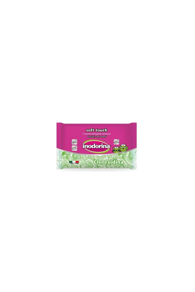 Toallitas Gato,Perro  Inodorina Guante Soft Touch  Clorhexidina 1ud