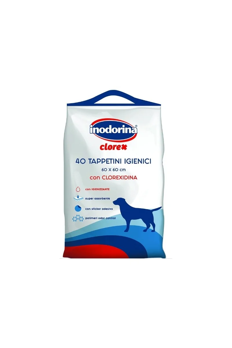 Empapadores Gato,Perro  Inodorina Empapador Clorhexidina 60X60cm 40uds