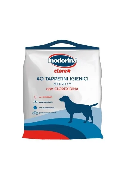 Empapadores Gato,Perro  Inodorina Empapador Clorhexidina 60X90cm 40uds