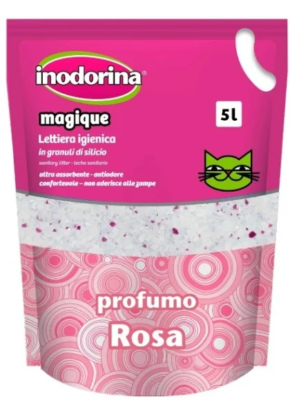 Silice Gato  Inodorina Magique Lecho Perfumado Rosa 5ltr