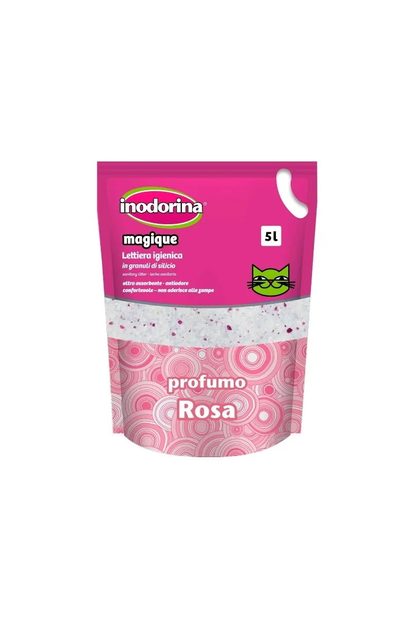 Silice Gato  Inodorina Magique Lecho Perfumado Rosa 5ltr